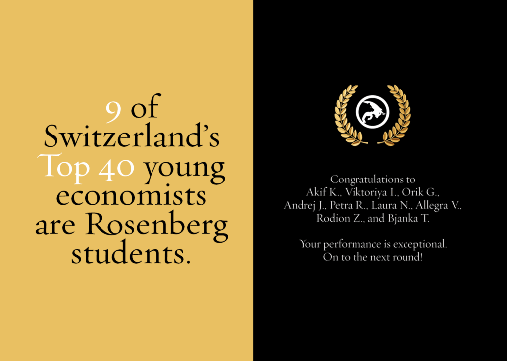 Rosenberg Students Lead in the Swiss Economics Olympiad